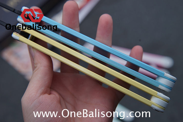 TITUS LONGSLIP Hot Dog Original Balisong 7075 Aviation Aluminum+G10 Patch Handle 14C28N Stainless Steel Blade Bushing
