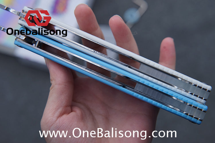 Banshu Creation Laser Original Balisong ABS Plastic Scales+Steel Lining Handle 440c Stainless Steel Blade Bushings