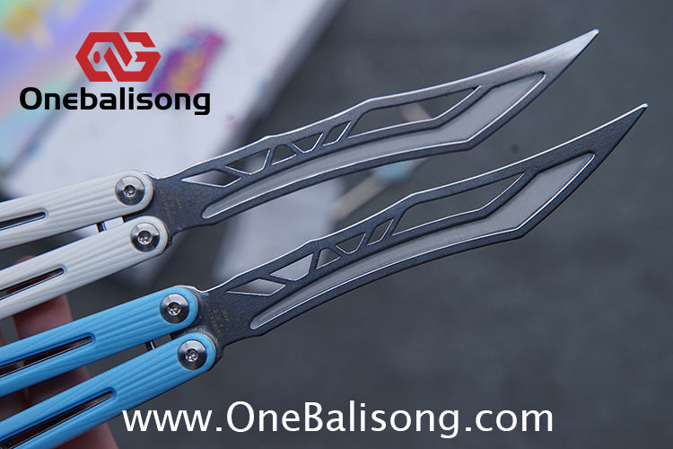 Banshu Creation Laser Original Balisong ABS Plastic Scales+Steel Lining Handle 440c Stainless Steel Blade Bushings