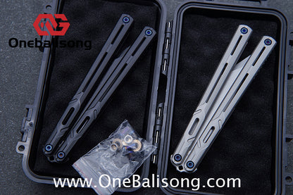H-air Titanium Knicks Balisong Seven Series Titanium Alloy Handle Stainless Steel Blade Bushings