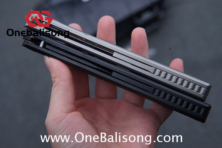 H-air Titanium Knicks Balisong Seven Series Titanium Alloy Handle Stainless Steel Blade Bushings
