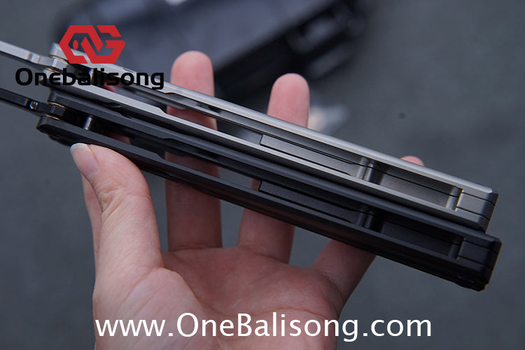 H-air Titanium Knicks Balisong Seven Series Titanium Alloy Handle Stainless Steel Blade Bushings