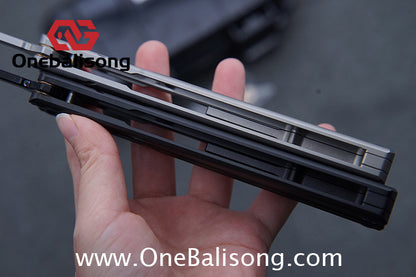H-air Titanium Knicks Balisong Seven Series Titanium Alloy Handle Stainless Steel Blade Bushings