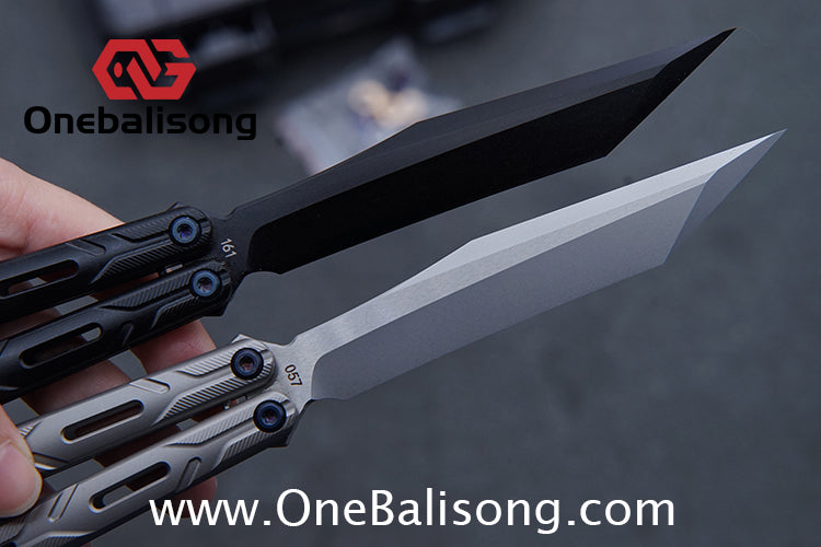 H-air Titanium Knicks Balisong Seven Series Titanium Alloy Handle Stainless Steel Blade Bushings