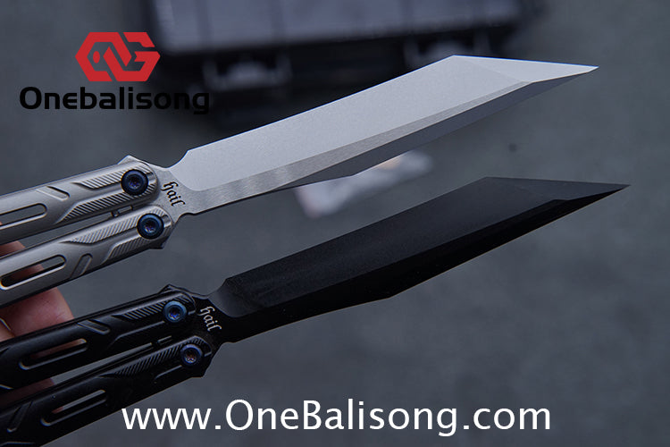H-air Titanium Knicks Balisong Seven Series Titanium Alloy Handle Stainless Steel Blade Bushings