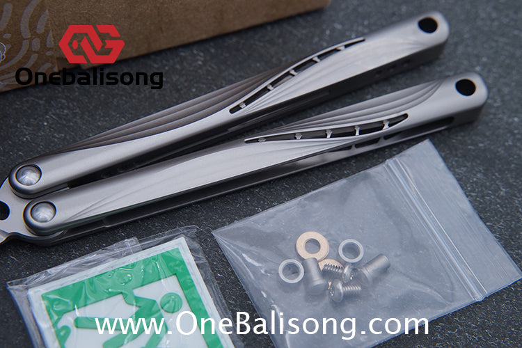 Gecko Pulse Original Balisong Titanium Alloy Handle  Stainless Steel Blade Bushing
