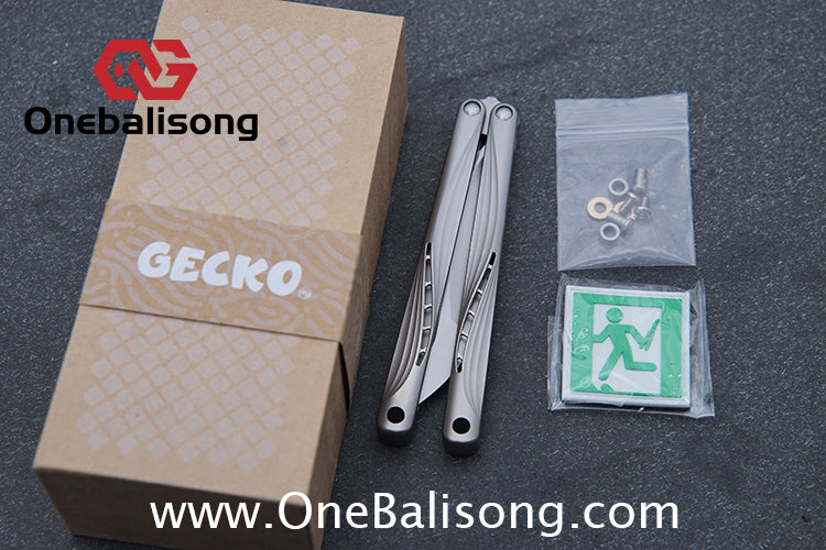 Gecko Pulse Original Balisong Titanium Alloy Handle  Stainless Steel Blade Bushing