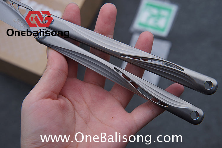 Gecko Pulse Original Balisong Titanium Alloy Handle  Stainless Steel Blade Bushing
