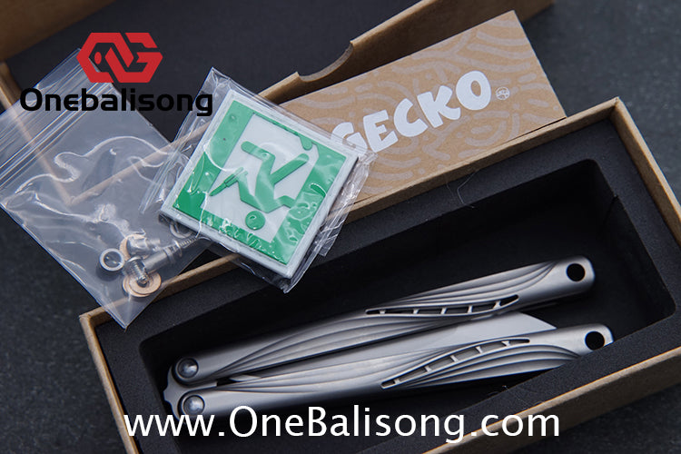 Gecko Pulse Original Balisong Titanium Alloy Handle  Stainless Steel Blade Bushing