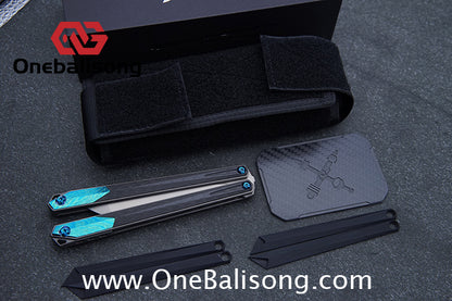 To Follow Crisis Balisong Titanium-6AI-4V Handle M390 Stainless Steel Blade Bushing