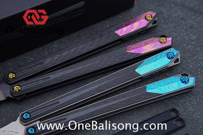 To Follow Crisis Balisong Titanium-6AI-4V Handle M390 Stainless Steel Blade Bushing