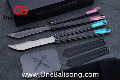 To Follow Crisis Balisong Titanium-6AI-4V Handle M390 Stainless Steel Blade Bushing