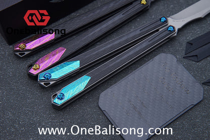 To Follow Crisis Balisong Titanium-6AI-4V Handle M390 Stainless Steel Blade Bushing