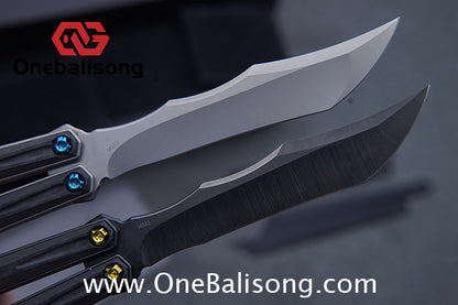 To Follow Crisis Balisong Titanium-6AI-4V Handle M390 Stainless Steel Blade Bushing