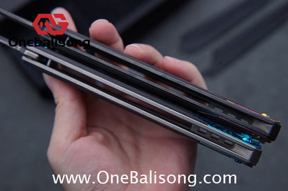 To Follow Crisis Balisong Titanium-6AI-4V Handle M390 Stainless Steel Blade Bushing