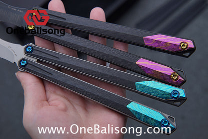 To Follow Crisis Balisong Titanium-6AI-4V Handle M390 Stainless Steel Blade Bushing