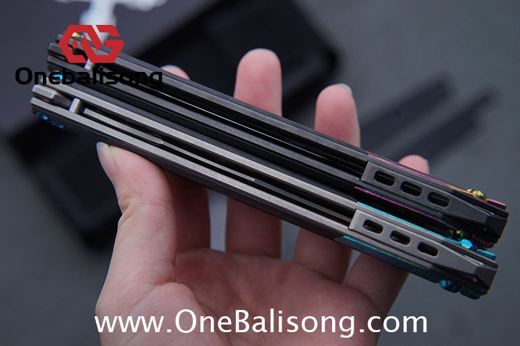 To Follow Crisis Balisong Titanium-6AI-4V Handle M390 Stainless Steel Blade Bushing