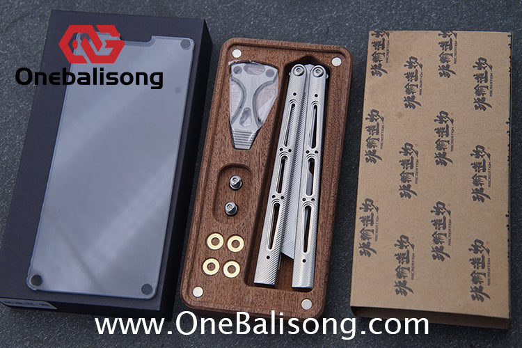 Banshu Creation Chioni Balisong Titanium Alloy Handle Stainless Steel Blade Bushings
