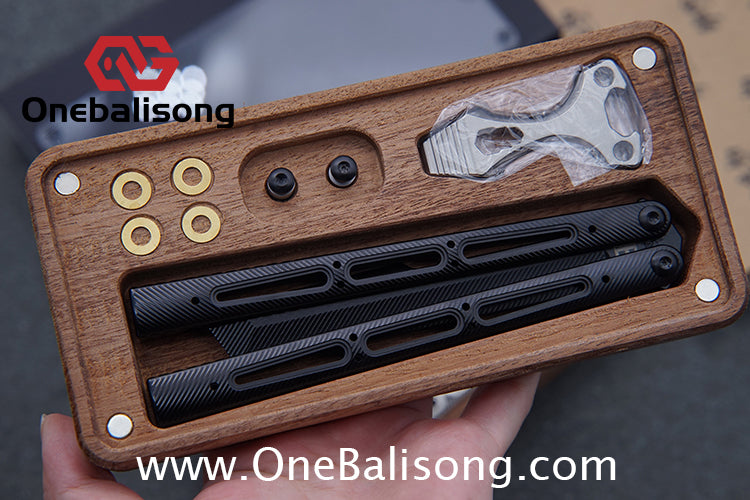 Banshu Creation Chioni Balisong Titanium Alloy Handle Stainless Steel Blade Bushings