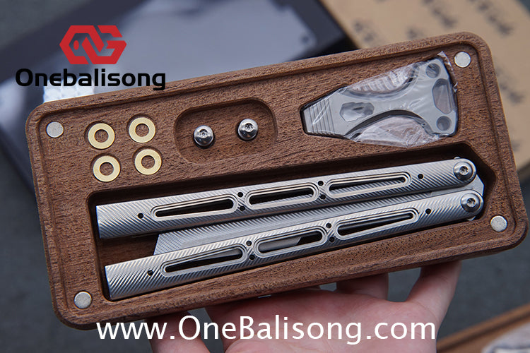 Banshu Creation Chioni Balisong Titanium Alloy Handle Stainless Steel Blade Bushings