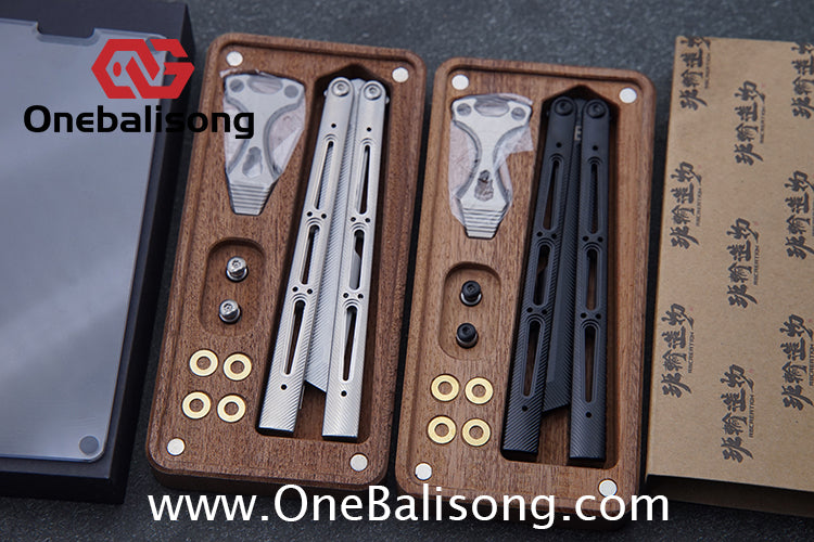 Banshu Creation Chioni Balisong Titanium Alloy Handle Stainless Steel Blade Bushings