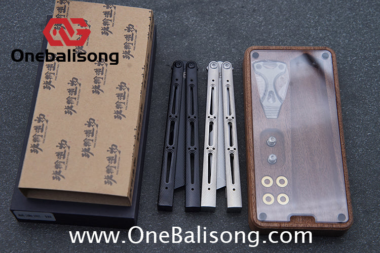 Banshu Creation Chioni Balisong Titanium Alloy Handle Stainless Steel Blade Bushings