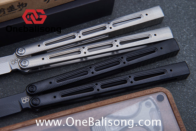 Banshu Creation Chioni Balisong Titanium Alloy Handle Stainless Steel Blade Bushings