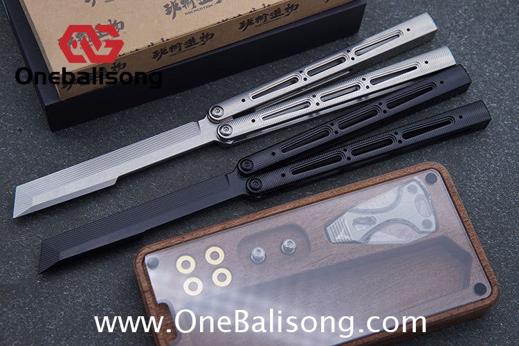 Banshu Creation Chioni Balisong Titanium Alloy Handle Stainless Steel Blade Bushings