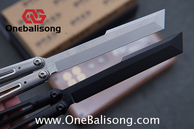 Banshu Creation Chioni Balisong Titanium Alloy Handle Stainless Steel Blade Bushings