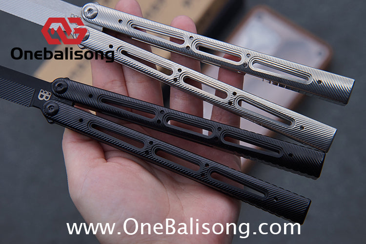 Banshu Creation Chioni Balisong Titanium Alloy Handle Stainless Steel Blade Bushings