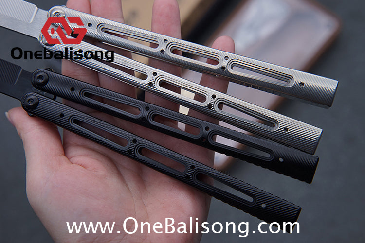 Banshu Creation Chioni Balisong Titanium Alloy Handle Stainless Steel Blade Bushings
