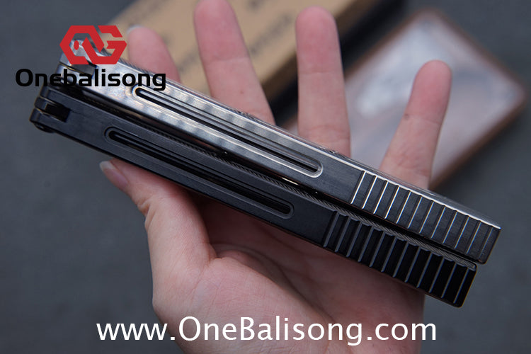 Banshu Creation Chioni Balisong Titanium Alloy Handle Stainless Steel Blade Bushings