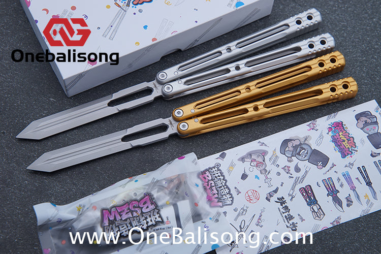 Banshu Creation 8802 Original Balisong 7075 Aluminum Alloy Handle 440C Stainless Steel Blade Bushings
