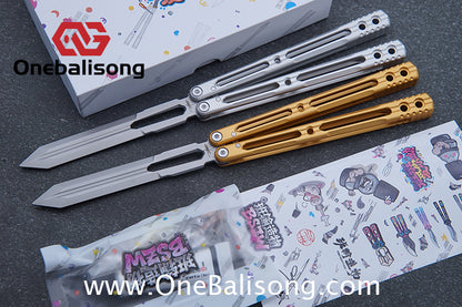 Banshu Creation 8802 Original Balisong 7075 Aluminum Alloy Handle 440C Stainless Steel Blade Bushings