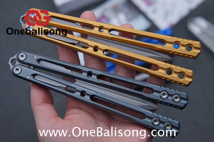 Banshu Creation 8802 Original Balisong 7075 Aluminum Alloy Handle 440C Stainless Steel Blade Bushings