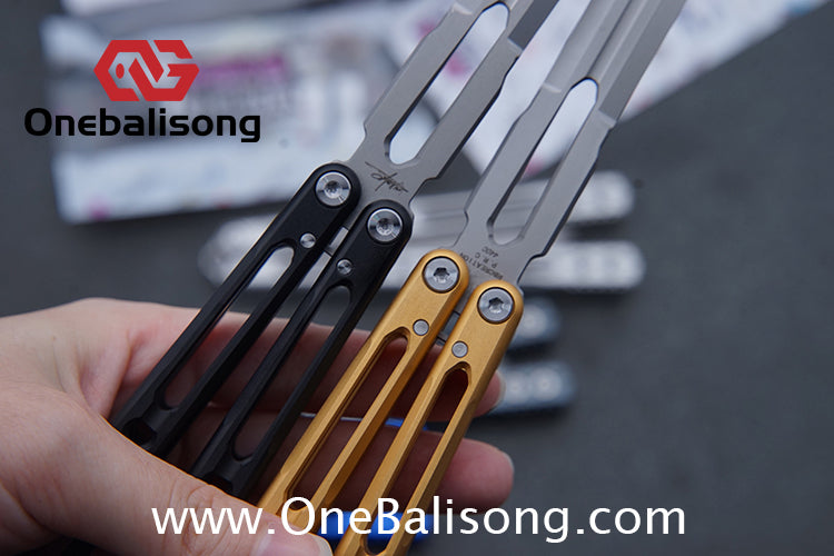 Banshu Creation 8802 Original Balisong 7075 Aluminum Alloy Handle 440C Stainless Steel Blade Bushings