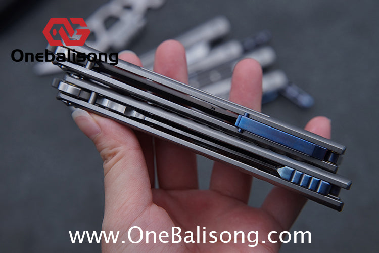 Roar Smallpox Mini Balisong Titanium Alloy Sandwich Handle Stainless Steel 14c28n Blade Bearing Structure