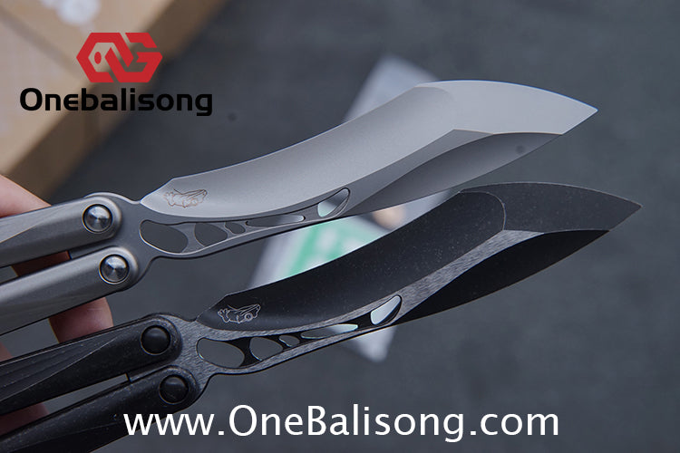 Gecko Pulse Original Balisong Titanium Alloy Handle  Stainless Steel Blade Bushing