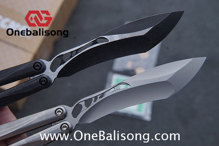 Gecko Pulse Original Balisong Titanium Alloy Handle  Stainless Steel Blade Bushing