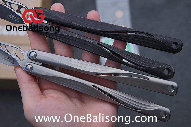 Gecko Pulse Original Balisong Titanium Alloy Handle  Stainless Steel Blade Bushing