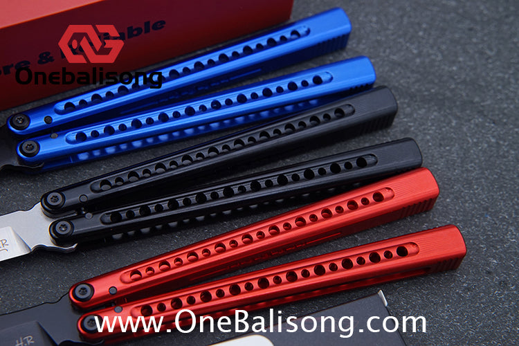 HR DOOM Balisong Aluminum Alloy Handle 14c28n Stainless Steel Blade Bushing