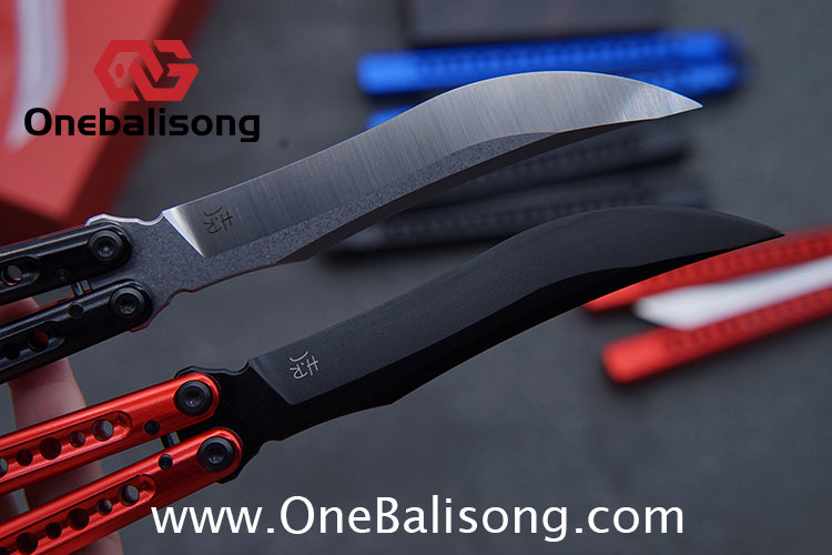 HR DOOM Balisong Aluminum Alloy Handle 14c28n Stainless Steel Blade Bushing