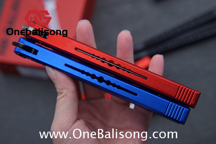 HR DOOM Balisong Aluminum Alloy Handle 14c28n Stainless Steel Blade Bushing