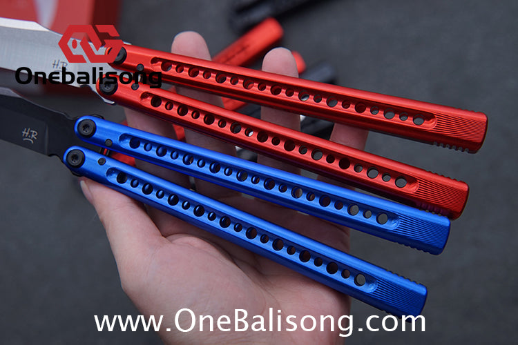 HR DOOM Balisong Aluminum Alloy Handle 14c28n Stainless Steel Blade Bushing