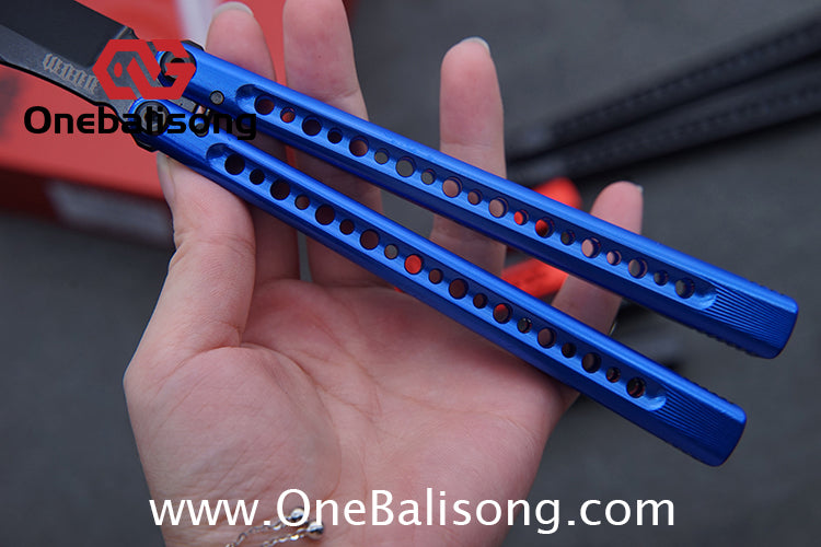 HR DOOM Balisong Aluminum Alloy Handle 14c28n Stainless Steel Blade Bushing