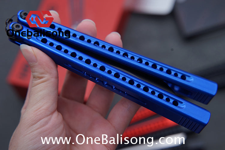 HR DOOM Balisong Aluminum Alloy Handle 14c28n Stainless Steel Blade Bushing