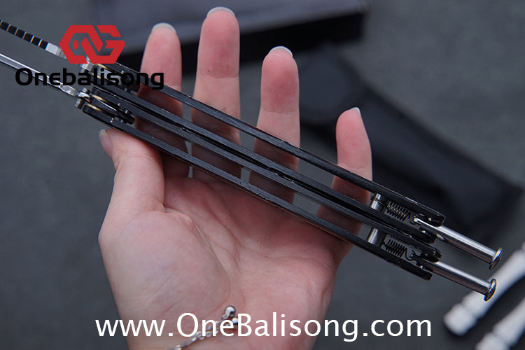 Bamboo Joint Balisong Black and brushed dual color bamboo handle with mortise and tenon structure Handle Stainless steel Blade
