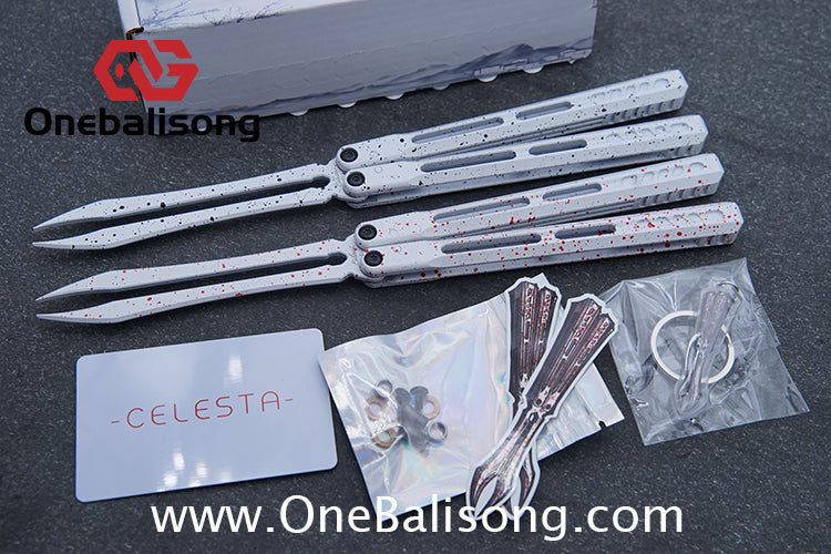 WZM Peace and Joy V3 Balisong Clone Ceramic Coating/7075 Aluminum Alloy Handle 440C Steel Tuning Fork Bushing