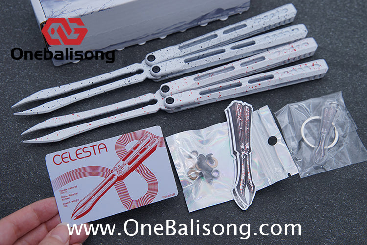 WZM Peace and Joy V3 Balisong Clone Ceramic Coating/7075 Aluminum Alloy Handle 440C Steel Tuning Fork Bushing