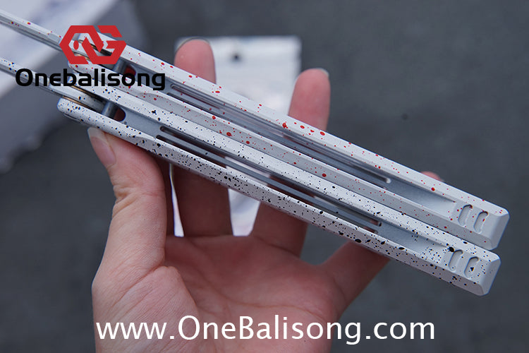 WZM Peace and Joy V3 Balisong Clone Ceramic Coating/7075 Aluminum Alloy Handle 440C Steel Tuning Fork Bushing